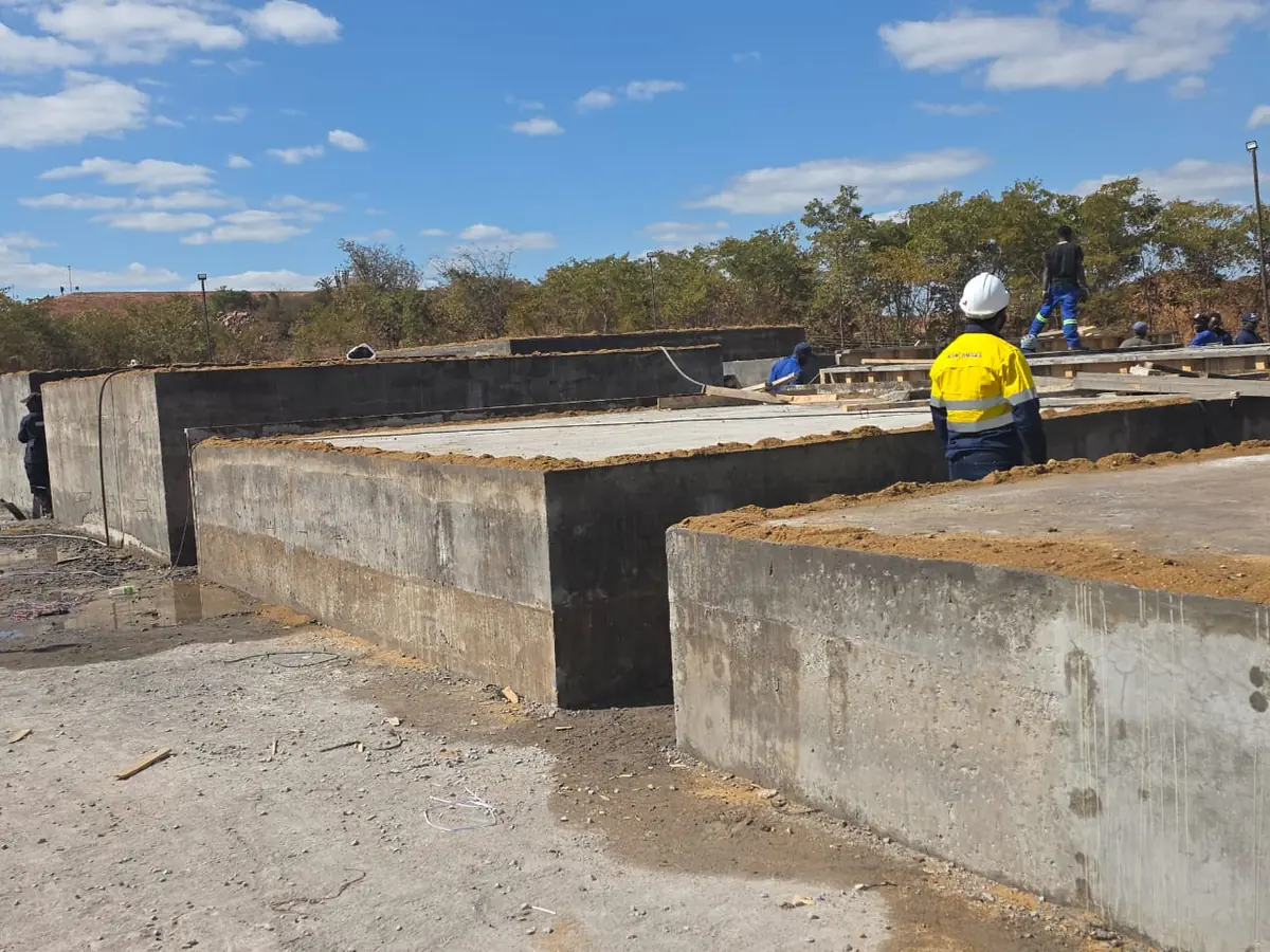 Foundation beams and slab curing
