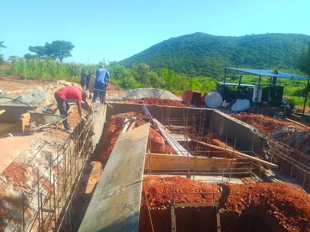 Excavation, rebar and formwork to plant civils
