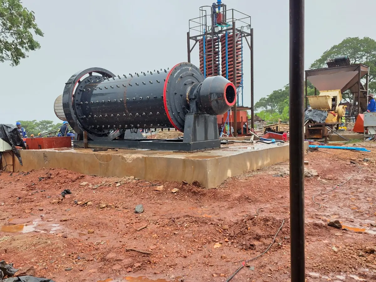Ball mill installed on cast plinth